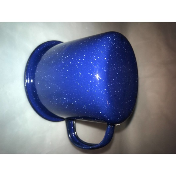 VTG Enamelware set of 3 Blue Speckled Coffee/Tea Mug/Cup Farmhouse 16 oz - Picture 7 of 9